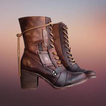 Bottes de moto rétro semelle épaisse robustes