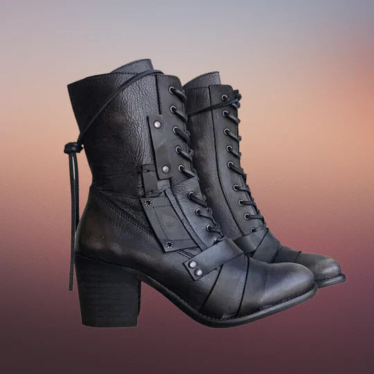Bottes de moto rétro semelle épaisse robustes