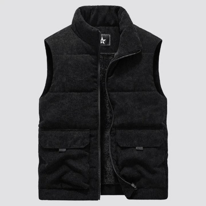 Gilet en velours côtelé pour homme, coupe moderne