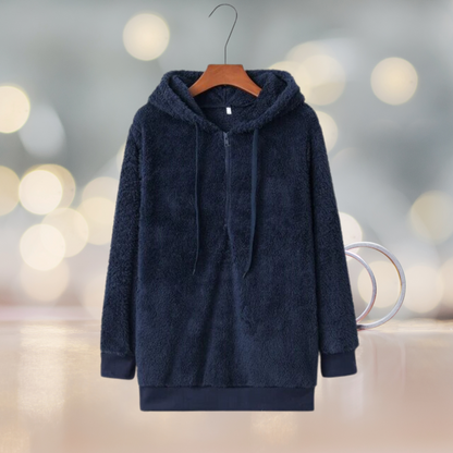 Pull à capuche en polaire pour femme automne, doux et confortable
