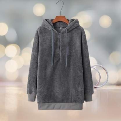 Pull à capuche en polaire pour femme automne, doux et confortable