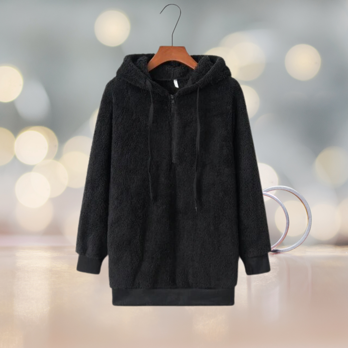 Pull à capuche en polaire pour femme automne, doux et confortable