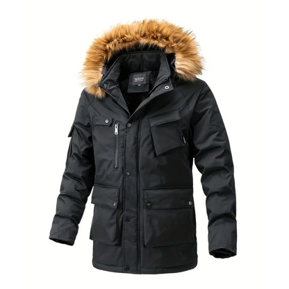 Manteau d'hiver homme noir élégant
