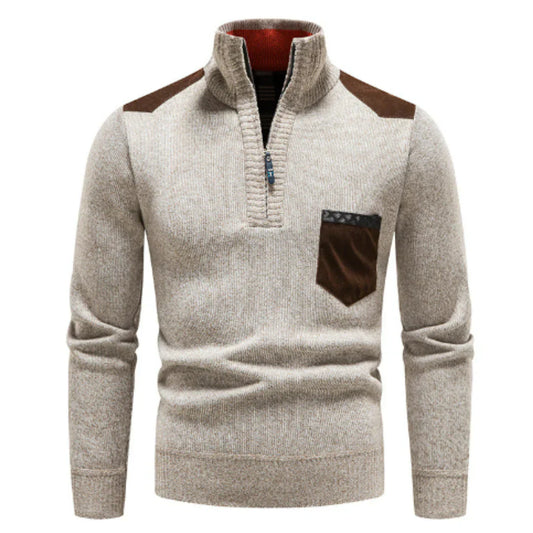 Herren Pullover Lässig Langarm Stricklook - IdealeKleiden