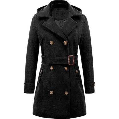 Robe d'hiver chaude | Trench-coat matelassé à capuche
