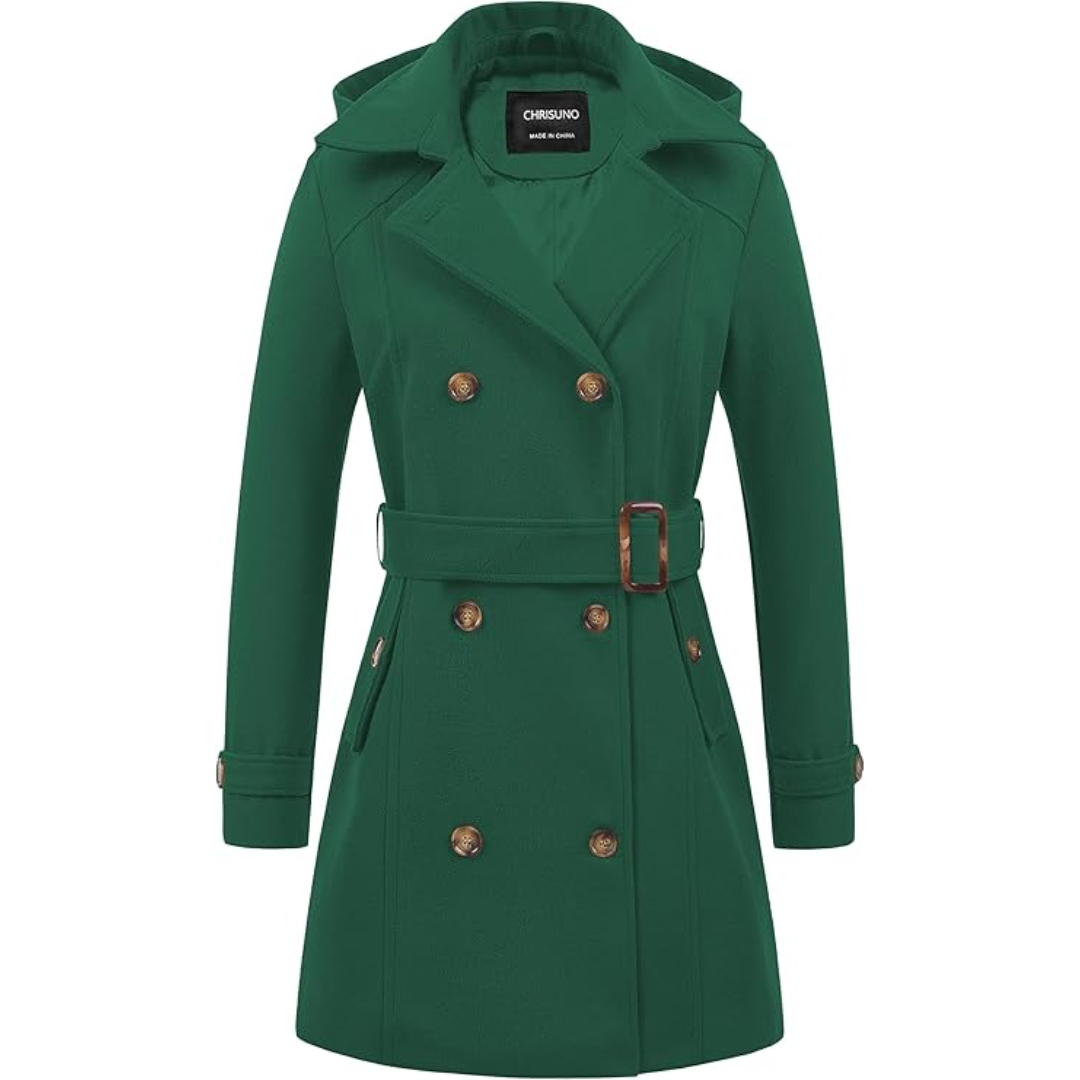 Robe d'hiver chaude | Trench-coat matelassé à capuche