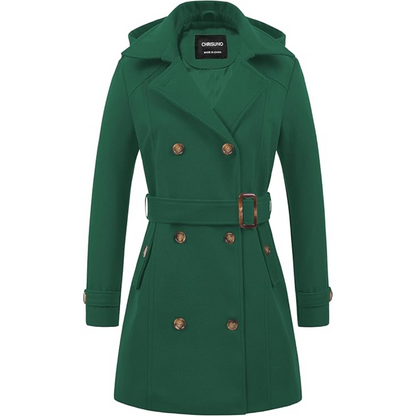 Robe d'hiver chaude | Trench-coat matelassé à capuche