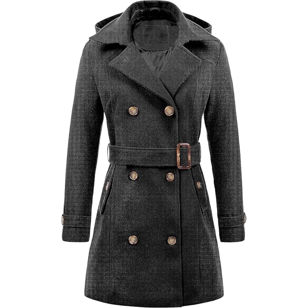 Robe d'hiver chaude | Trench-coat matelassé à capuche