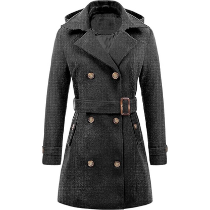 Robe d'hiver chaude | Trench-coat matelassé à capuche