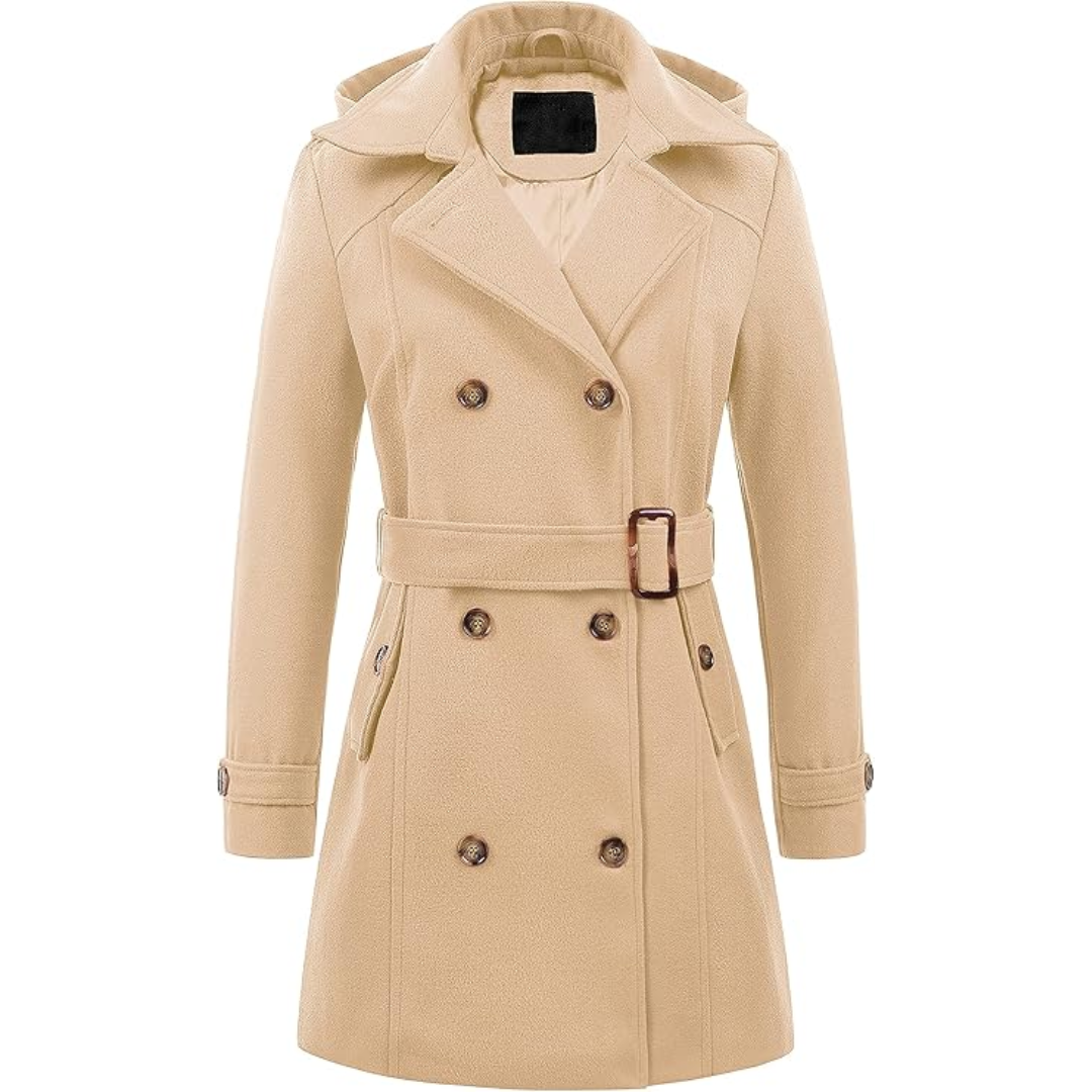 Robe d'hiver chaude | Trench-coat matelassé à capuche
