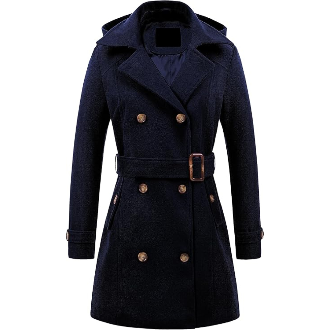 Robe d'hiver chaude | Trench-coat matelassé à capuche