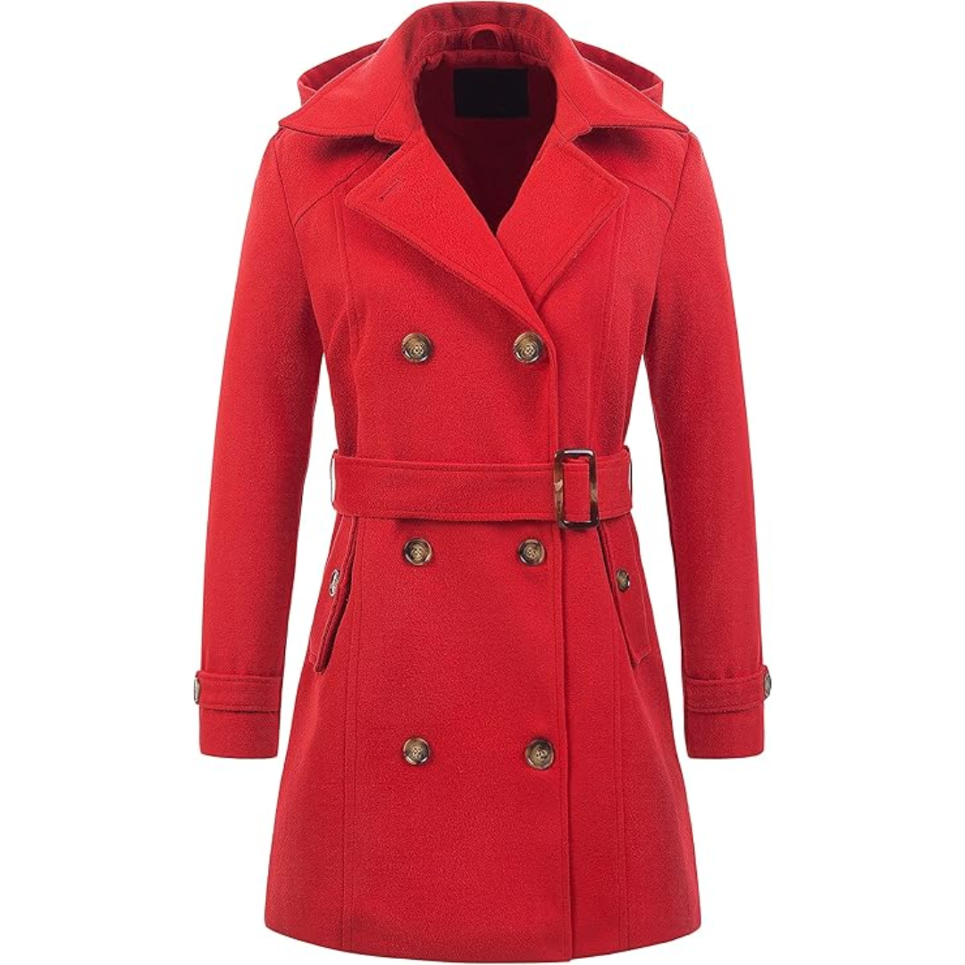 Robe d'hiver chaude | Trench-coat matelassé à capuche