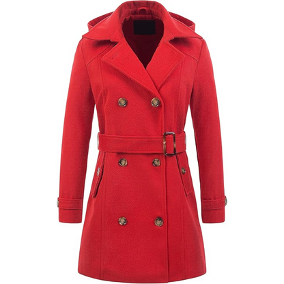Robe d'hiver chaude | Trench-coat matelassé à capuche