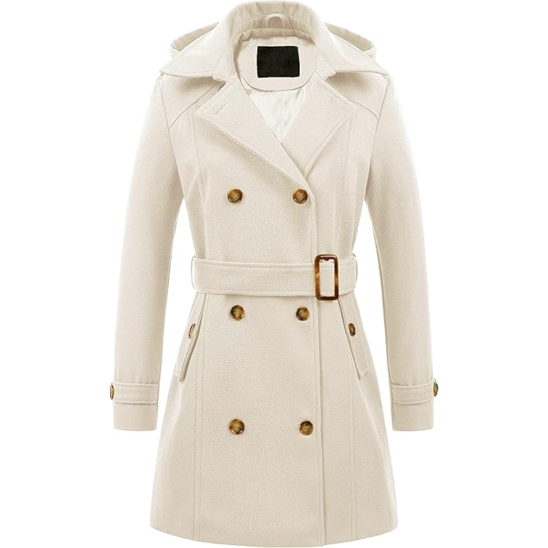 Robe d'hiver chaude | Trench-coat matelassé à capuche