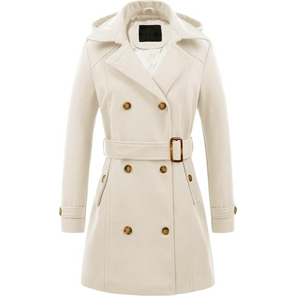 Robe d'hiver chaude | Trench-coat matelassé à capuche