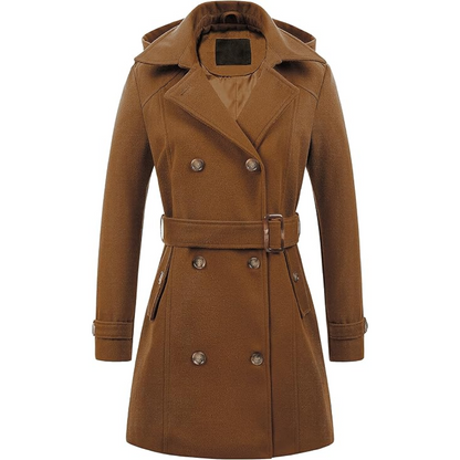 Robe d'hiver chaude | Trench-coat matelassé à capuche
