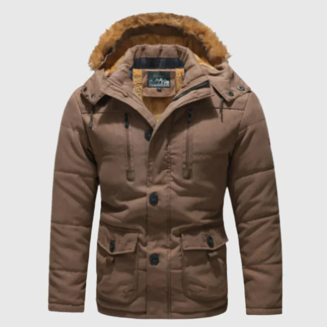 Veste d'hiver homme imperméable à capuche isolée