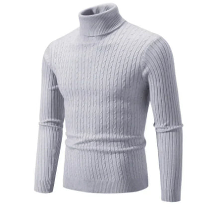 Pull en tricot pour homme, col roulé, chaud, hiver