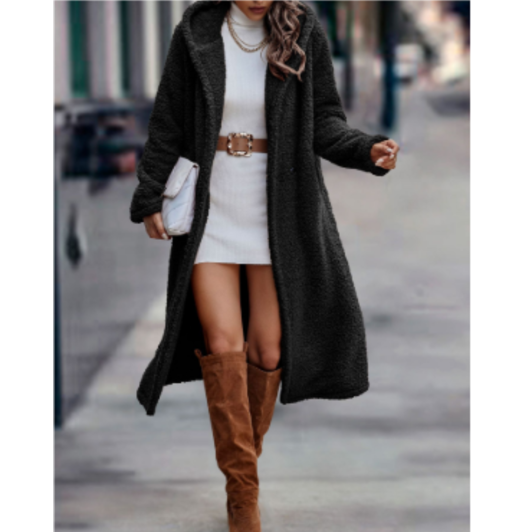 Manteau Femme Coupe Ample Doux Laine Artificielle Classique