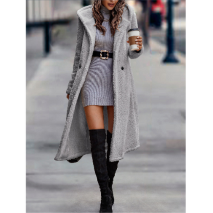 Manteau Femme Coupe Ample Doux Laine Artificielle Classique