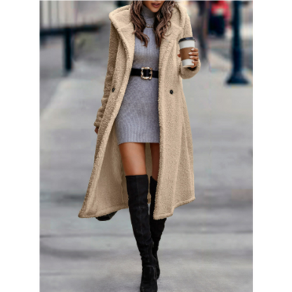 Manteau Femme Coupe Ample Doux Laine Artificielle Classique