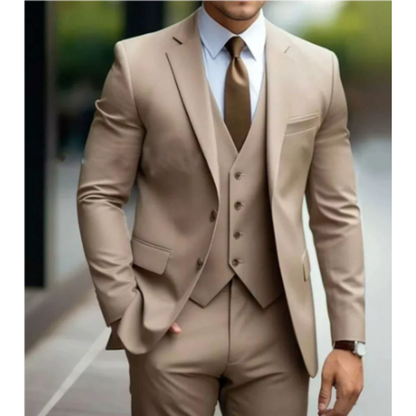 Costume trois pièces pour homme, style deux boutons