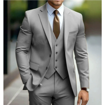 Costume trois pièces pour homme, style deux boutons