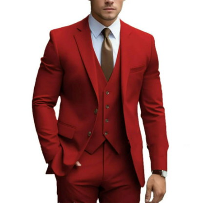 Costume trois pièces pour homme, style deux boutons