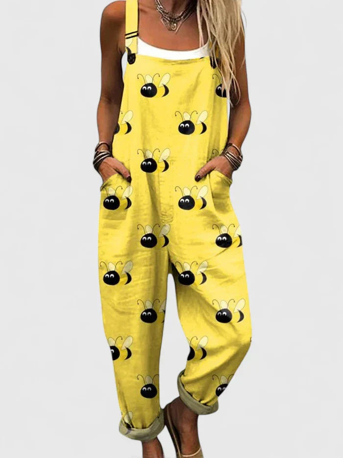Damen Overall Bienenprint Sommerleicht - IdealeKleiden