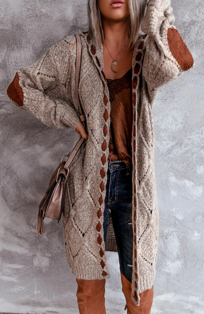 Eleganter Damen Cardigan Lang mit Frauen Details - IdealeKleiden