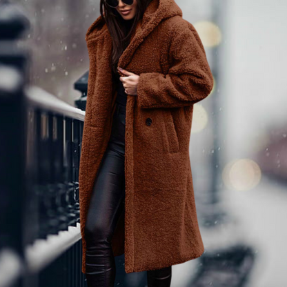 Veste Teddy Femme Polaire Douce Capuche Chaude Confort