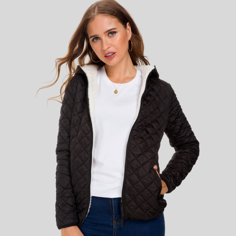 Doudoune matelassée sur mesure motif diamant fermeture éclair