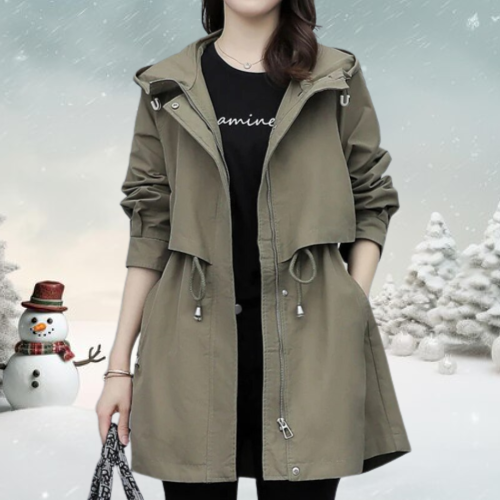 Trench-coat stylé pour femme avec capuche