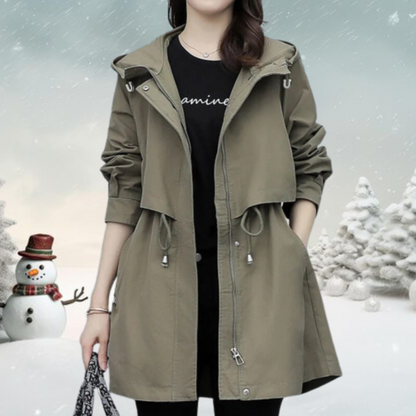 Trench-coat stylé pour femme avec capuche