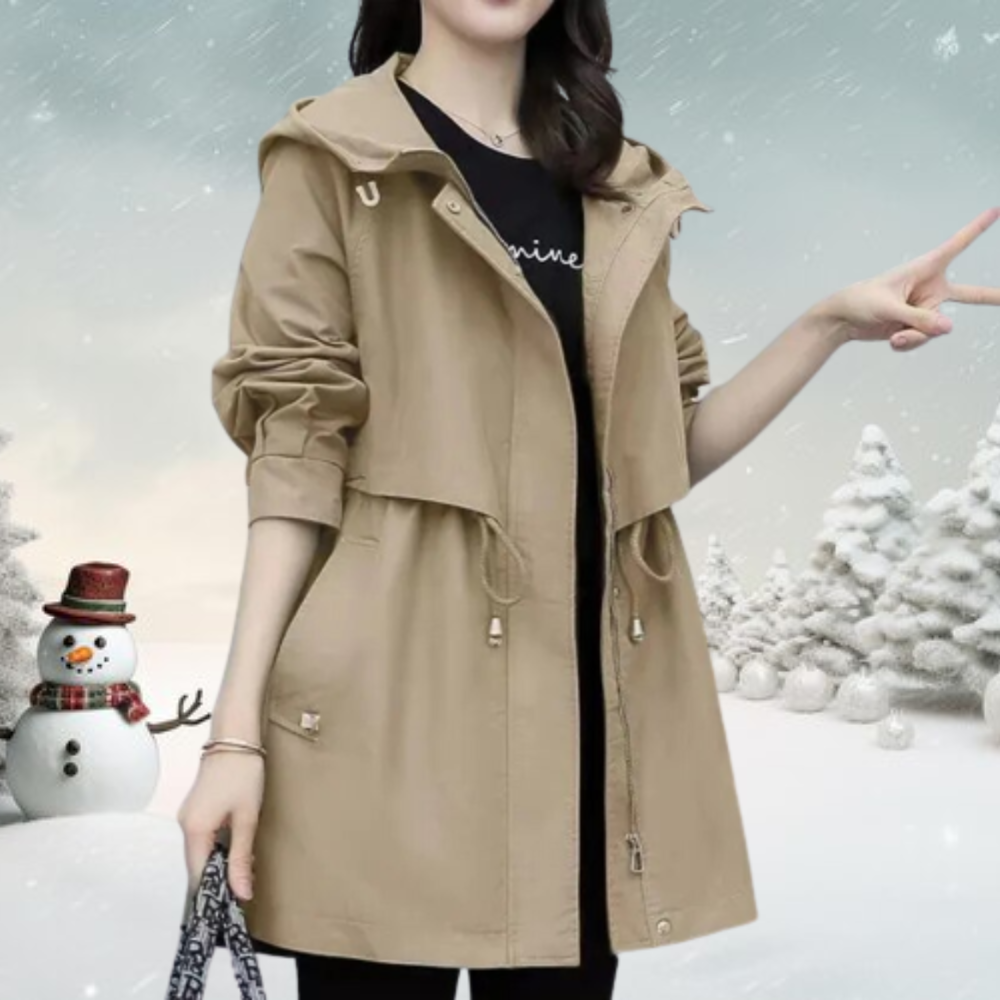 Trench-coat stylé pour femme avec capuche