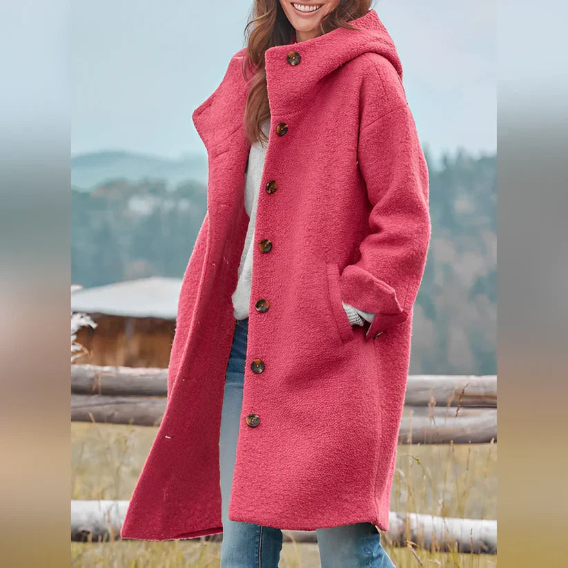 Parka à capuche long femme