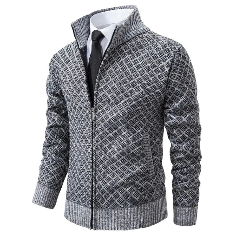 Blouson de printemps pour homme, fermeture éclair, motifs géométriques, tendance
