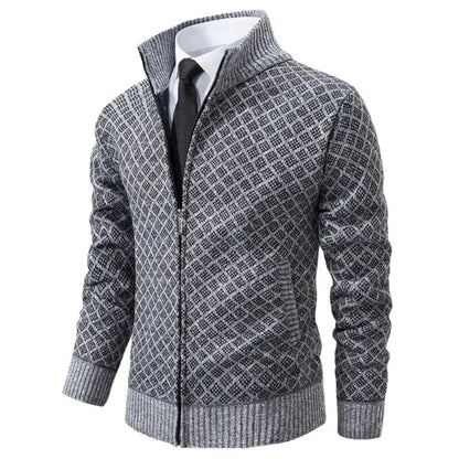 Blouson de printemps pour homme, fermeture éclair, motifs géométriques, tendance