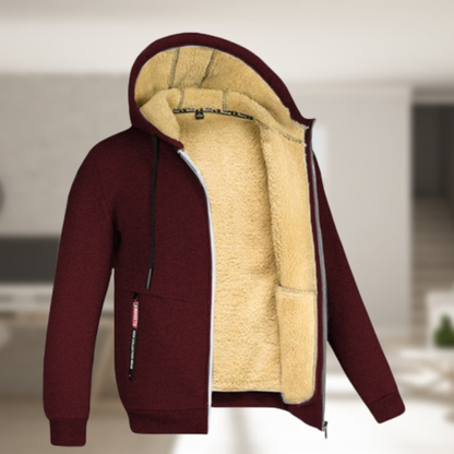 Veste d'hiver chaude pour hommes avec capuche polaire