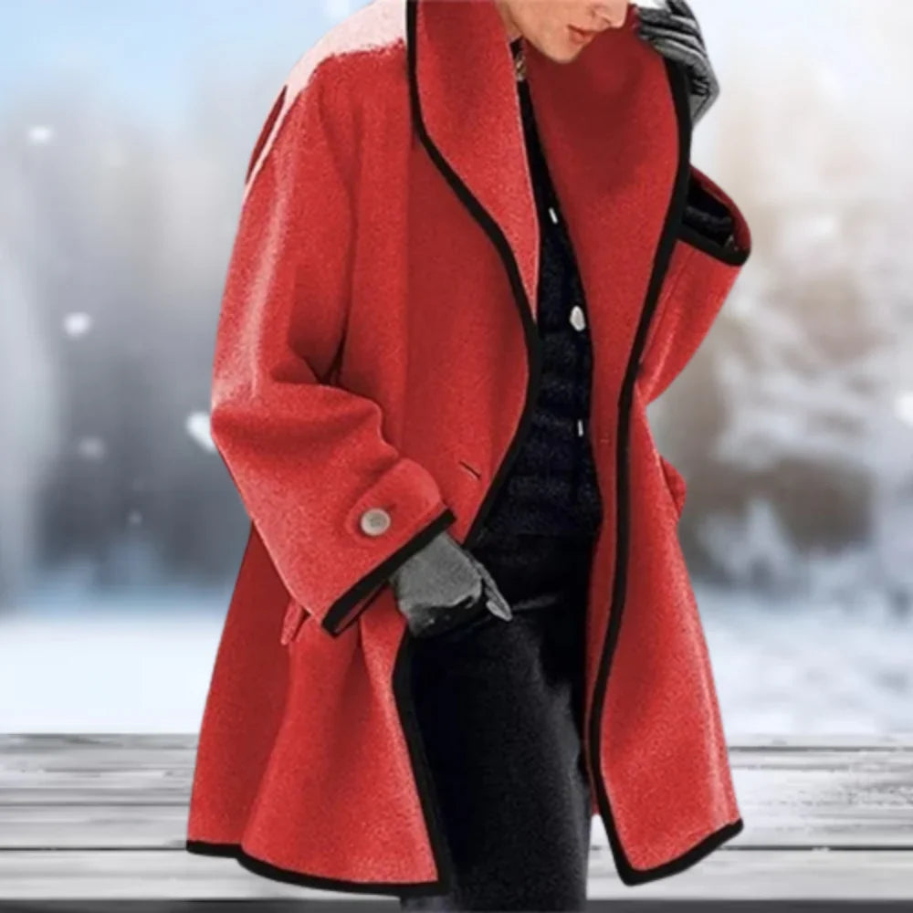 Manteau en laine vintage marron oversize