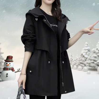 Trench-coat stylé pour femme avec capuche