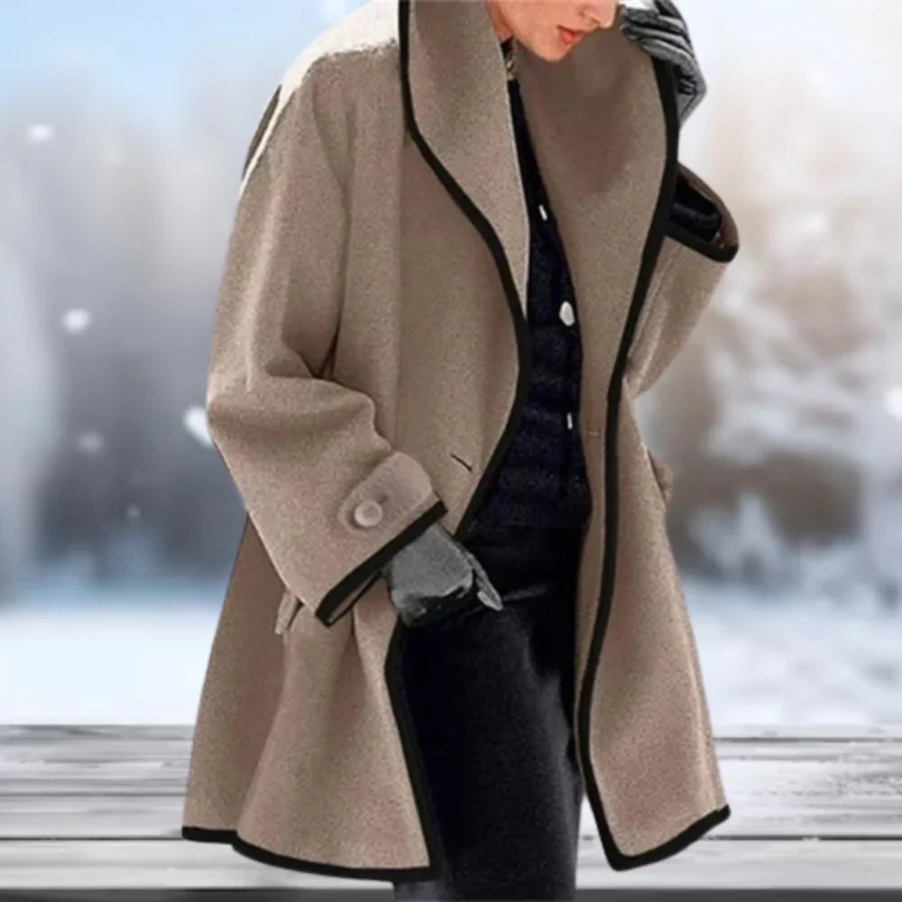 Manteau en laine vintage marron oversize