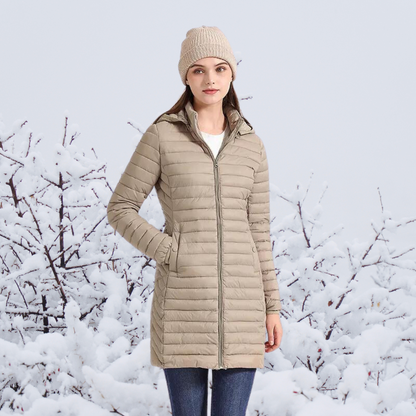 Langer Damen Wintermantel Warm & Elegant - IdealeKleiden