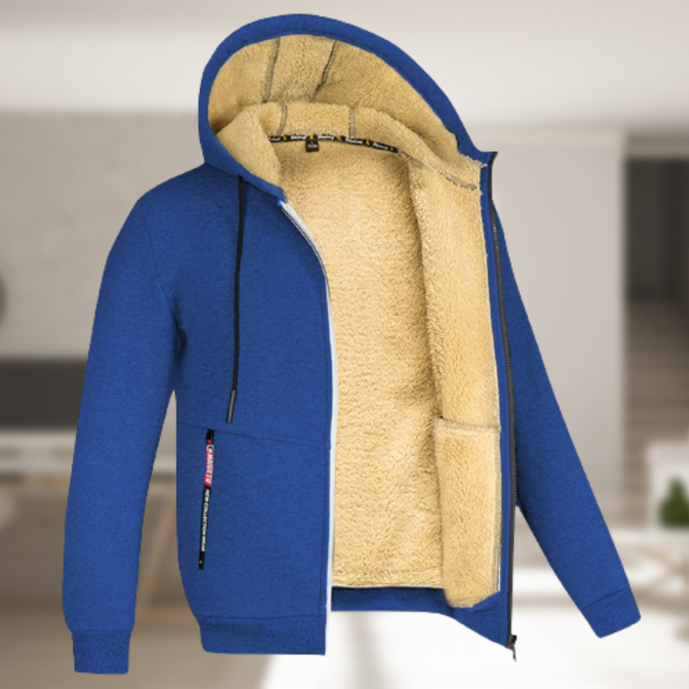 Veste d'hiver chaude pour hommes avec capuche polaire