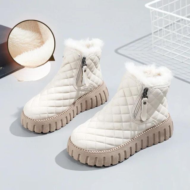 Bottes d'hiver chaudes Semelle épaisse Matelassées
