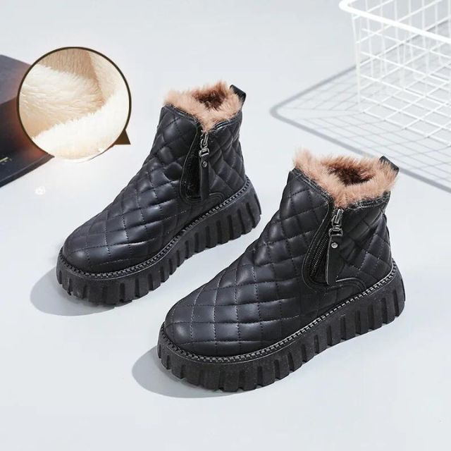 Bottes d'hiver chaudes Semelle épaisse Matelassées