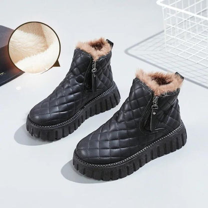 Bottes d'hiver chaudes Semelle épaisse Matelassées