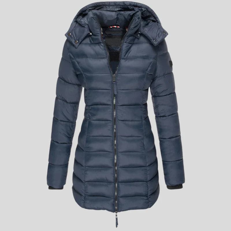 Veste mode patchwork à capuche et fermeture éclair