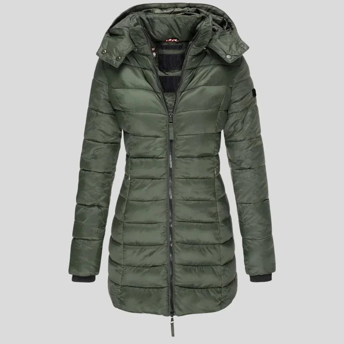 Veste mode patchwork à capuche et fermeture éclair