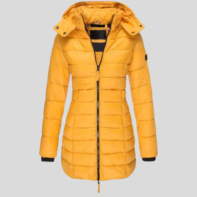 Veste mode patchwork à capuche et fermeture éclair